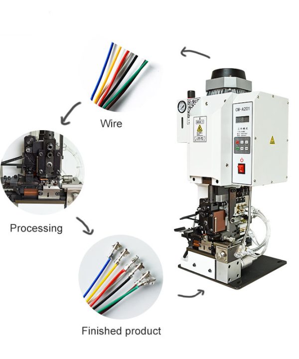 Máy bấm cos tự động máy dập và dập dây tích hợp đầu tước dây đa lõi vỏ tự động bán tự động terminal crimping machine