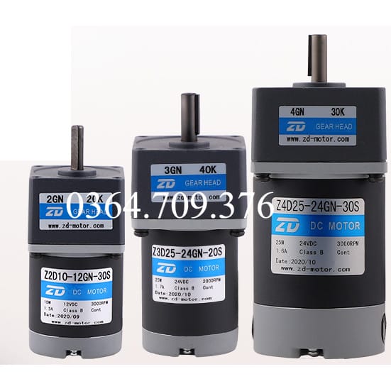 Động Cơ Giảm Tốc Bánh Răng DC Z2D/3D/4D/5D/6D Thu Nhỏ 6W ~ 300W Động Cơ DC12V ~ Hộp Số 220V ZD Motor