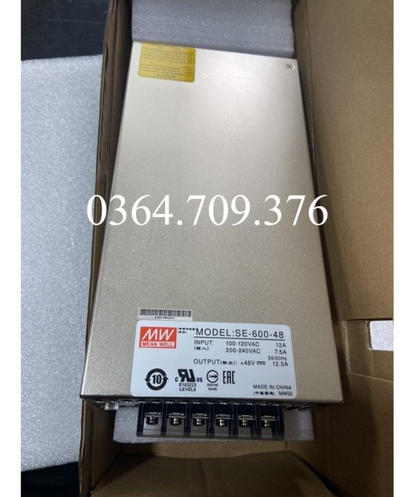 Bộ Nguồn Mean Well SE-600-48 Công Suất 600W 48V 12.5A Taiwan