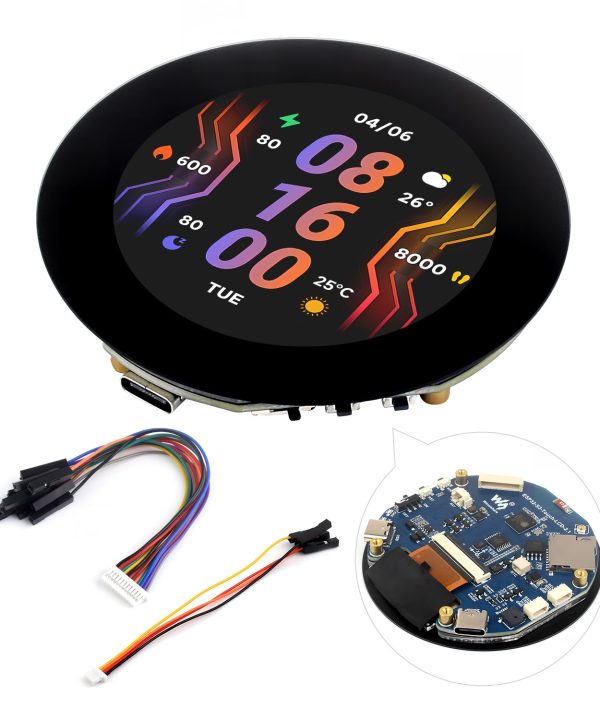 Waveshare ESP32-S3 2.1inch cảm ứng điện dung Vòng bảng phát triển hiển thị, 480 × 480, IPS, 32-bit LX7 Dual-core Bộ vi xử lý