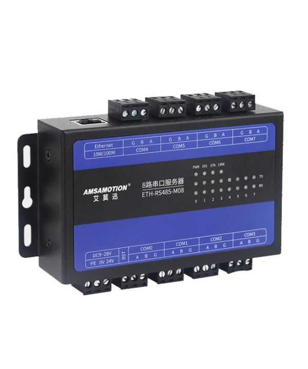 Amsamotion ETH-RS485-M08 | 8-Port RS485 to Ethernet Modbus Gateway