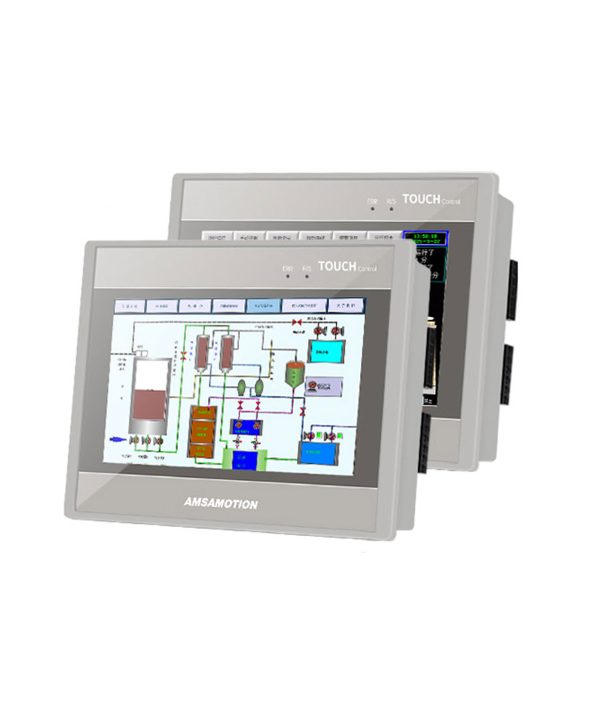 Amsamotion MSE7R-32MR-528 HMI PLC with 7″ screen, 16DI, 16 relay DO, 5 AI, 2 AO, 8 PT100